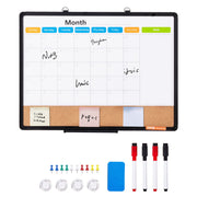 24"x 18" Monthly Calendar Whiteboard & Cork Board Combo with Aluminum Frame - 2-in-1 Magnetic Dry Erase V952-RMB24X18RLBB31L3TV0