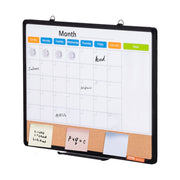 24"x 18" Monthly Calendar Whiteboard & Cork Board Combo with Aluminum Frame - 2-in-1 Magnetic Dry Erase V952-RMB24X18RLBB31L3TV0