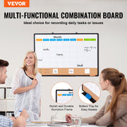 36"x 24" Monthly Calendar Whiteboard & Cork Board Combo with Aluminum Frame - 2-in-1 Magnetic Dry Erase V952-RMB36X24RLBBZZZDYV0