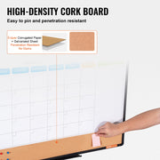 36"x 24" Monthly Calendar Whiteboard & Cork Board Combo with Aluminum Frame - 2-in-1 Magnetic Dry Erase V952-RMB36X24RLBBZZZDYV0