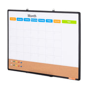 36"x 24" Monthly Calendar Whiteboard & Cork Board Combo with Aluminum Frame - 2-in-1 Magnetic Dry Erase V952-RMB36X24RLBBZZZDYV0