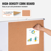 48"x 36" Whiteboard & Cork Board Combo with Aluminum Frame - 2-in-1 Magnetic Dry Erase Bulletin Board for V952-RMB48X36BBRMT05ZSV0