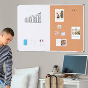 48"x 36" Whiteboard & Cork Board Combo with Aluminum Frame - 2-in-1 Magnetic Dry Erase Bulletin Board for V952-RMB48X36BBRMT05ZSV0