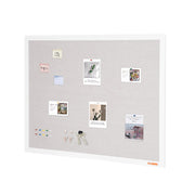48"x36" White Cork Board with Linen Surface - Stylish Wall-Mounted Bulletin Board for Home, School, Office - V952-RMB48X36WBSMBDAIDV0