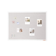 48"x36" White Cork Board with Linen Surface - Stylish Wall-Mounted Bulletin Board for Home, School, Office - V952-RMB48X36WBSMBDAIDV0