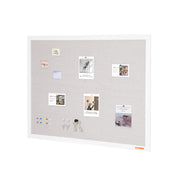 48"x36" White Cork Board with Linen Surface - Stylish Wall-Mounted Bulletin Board for Home, School, Office - V952-RMB48X36WBSMBDAIDV0