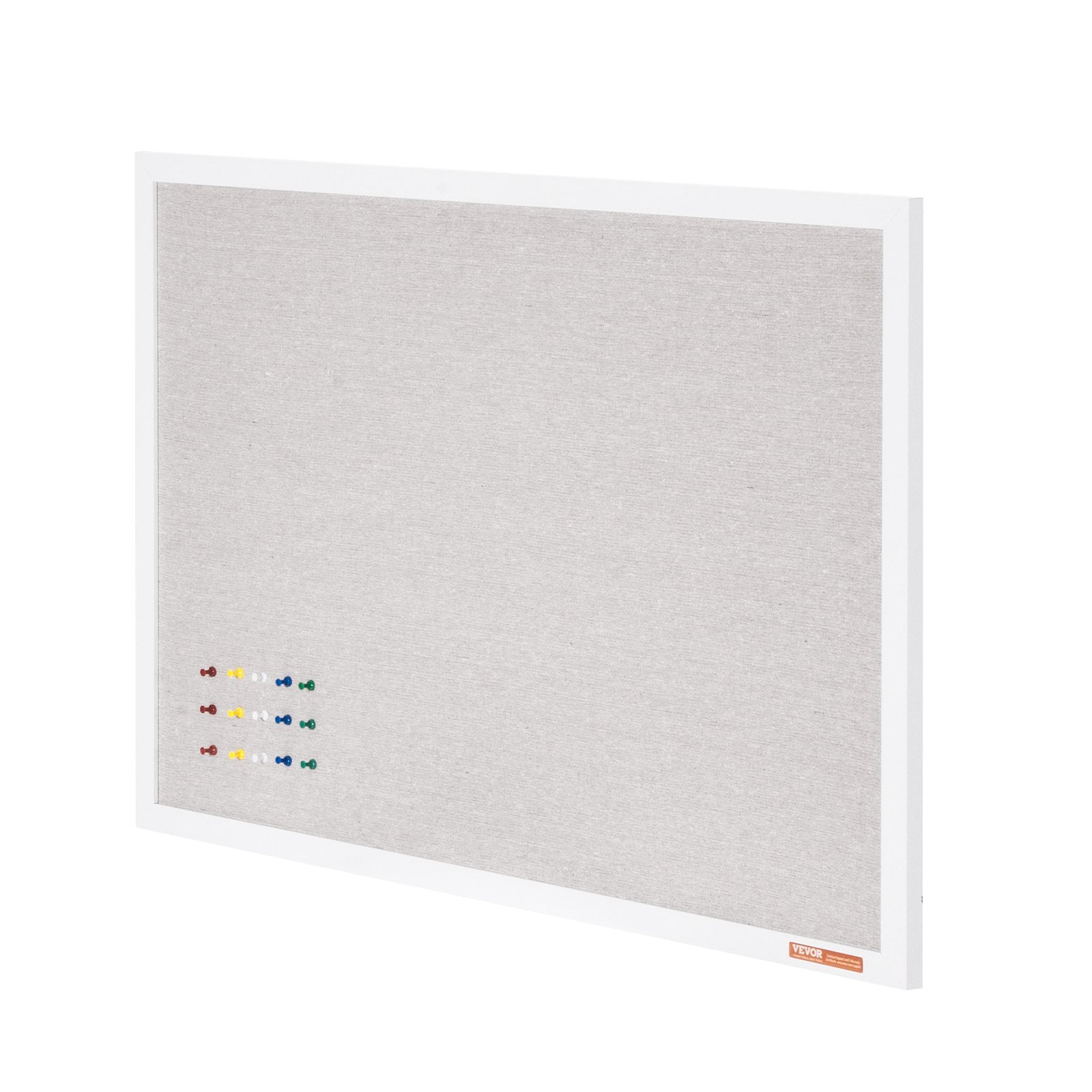 48"x36" White Cork Board with Linen Surface - Stylish Wall-Mounted Bulletin Board for Home, School, Office - V952-RMB48X36WBSMBDAIDV0