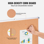 48"x36" Large Cork Board - Wall-Mounted Bulletin Board with Pin Board - Perfect for School, Home, Office V952-RMB48X36WLBKMTG00V0