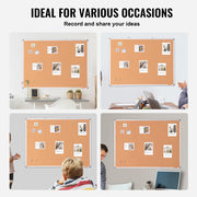 48"x36" Large Cork Board - Wall-Mounted Bulletin Board with Pin Board - Perfect for School, Home, Office V952-RMB48X36WLBKMTG00V0