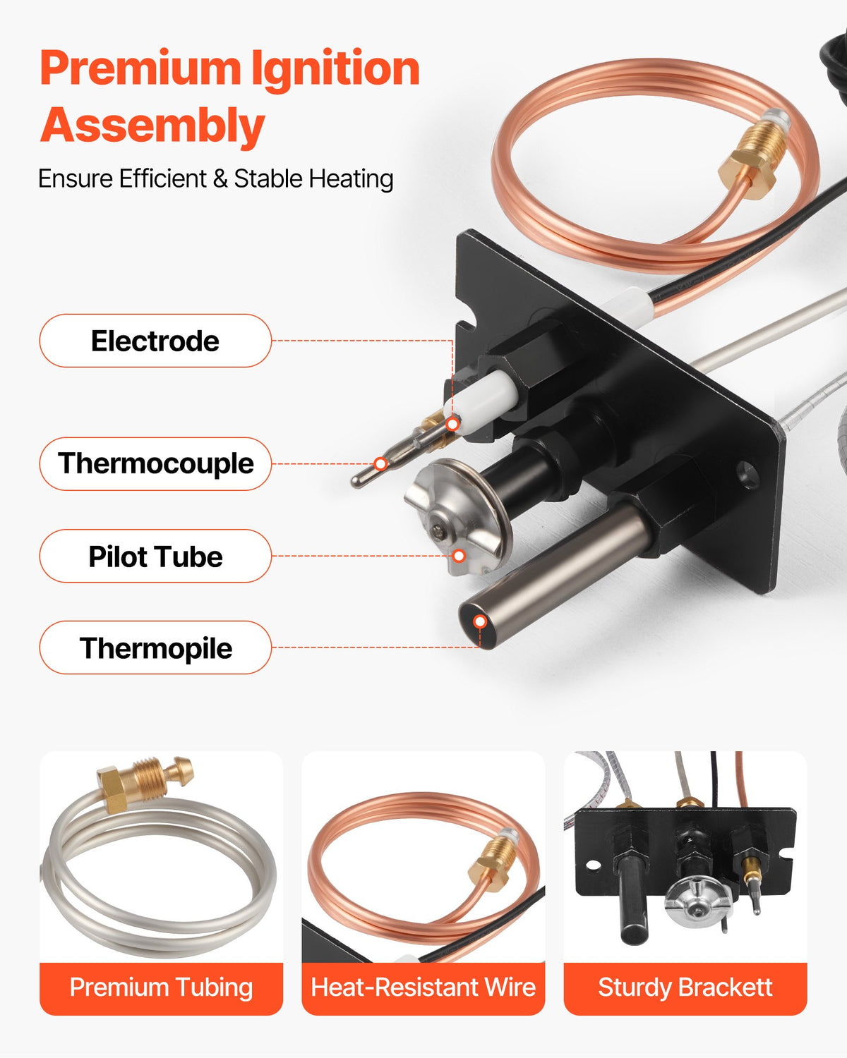 Gas Pilot Assembly, OE 69L17, 69L1701, 904405, J4117, 108084-02 Fireplace Gas Pilot Assembly Kit, Natural Gas V952-RQBLDHZJSDZJ4JZEF001V7