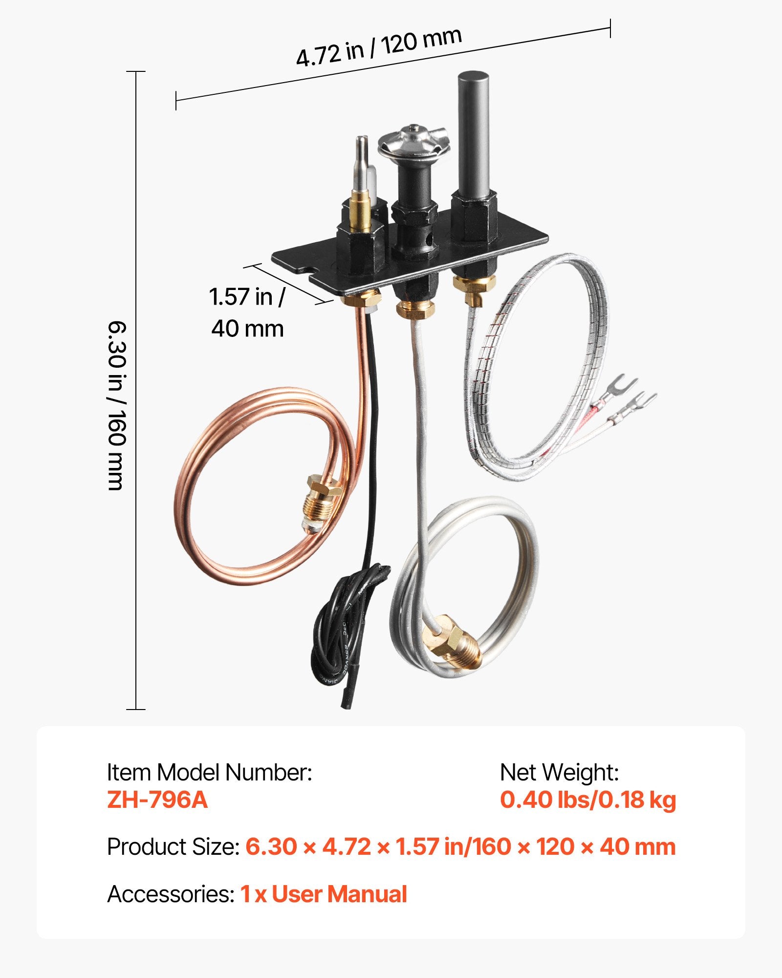 Gas Pilot Assembly, OE 69L17, 69L1701, 904405, J4117, 108084-02 Fireplace Gas Pilot Assembly Kit, Natural Gas V952-RQBLDHZJSDZJ4JZEF001V7