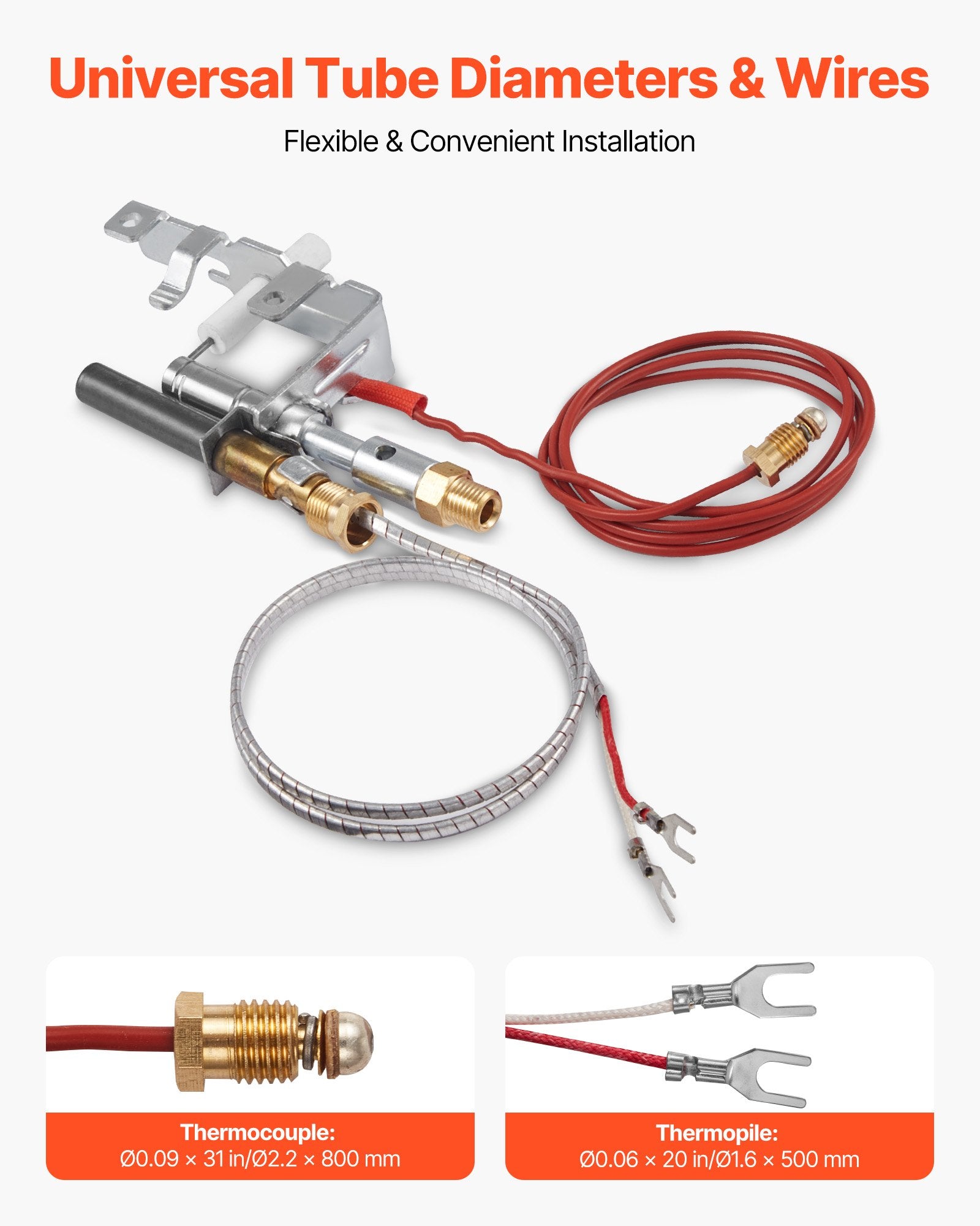 Gas Pilot Assembly, OE 14D0477, LPG8404, SRV14D0477 Fireplace Gas Pilot Assembly Kit, LPG Ignition V952-RQBLDHZJSDZJ5P6BV001V7