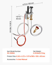 Gas Pilot Assembly, OE 446-512A, HSRV 446-512A, SRV 446-512A Fireplace Gas Pilot Assembly Kit, Natural Gas V952-RQBLDHZJSDZJA2QGU001V7