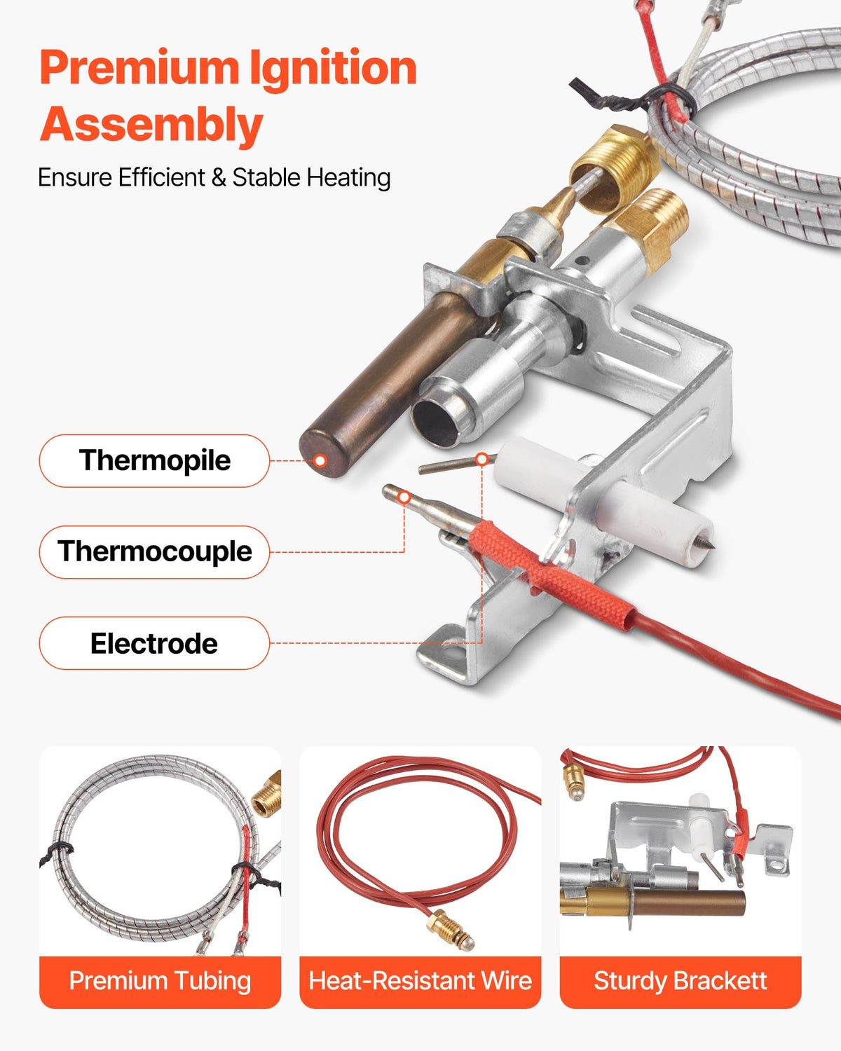 Gas Pilot Assembly, OE 103779-01, PP231, NG8218 Fireplace Natural Gas Ignition Replacement, Compatible with V952-RQBLDHZJSDZJIN769001V7