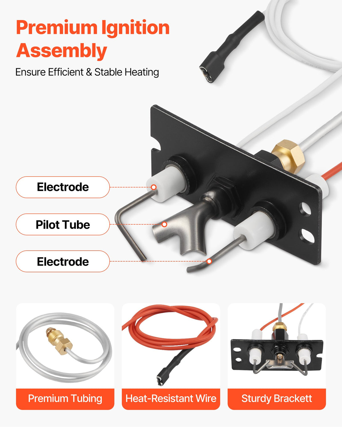 Gas Pilot Assembly, OE 2090-012, 2198-012, SRV2090-012 Fireplace Gas Pilot Assembly, Natural Gas Ignition V952-RQBLDHZJSDZJVNHQ0001V7