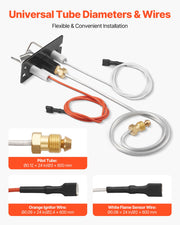 Gas Pilot Assembly, OE 2090-012, 2198-012, SRV2090-012 Fireplace Gas Pilot Assembly, Natural Gas Ignition V952-RQBLDHZJSDZJVNHQ0001V7