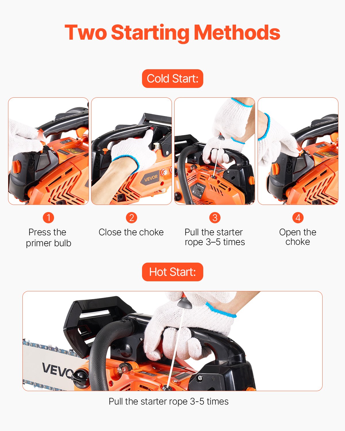 25 cc Gas Chainsaw, 305 mm Gas Powered Chainsaw, 0.75 kW Power Chain Saw with Non-Slip Handle, Gas-Powered V952-RQLJ12INCHECGYJ4G001V0