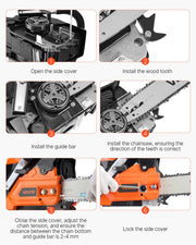 40 cc Gas Chainsaw, 355 mm Gas Powered Chainsaw, 1.3 kW Power Chain Saw with Non-Slip Handle, Gas-Powered V952-RQLJ14INCHEC4M9U6001V0