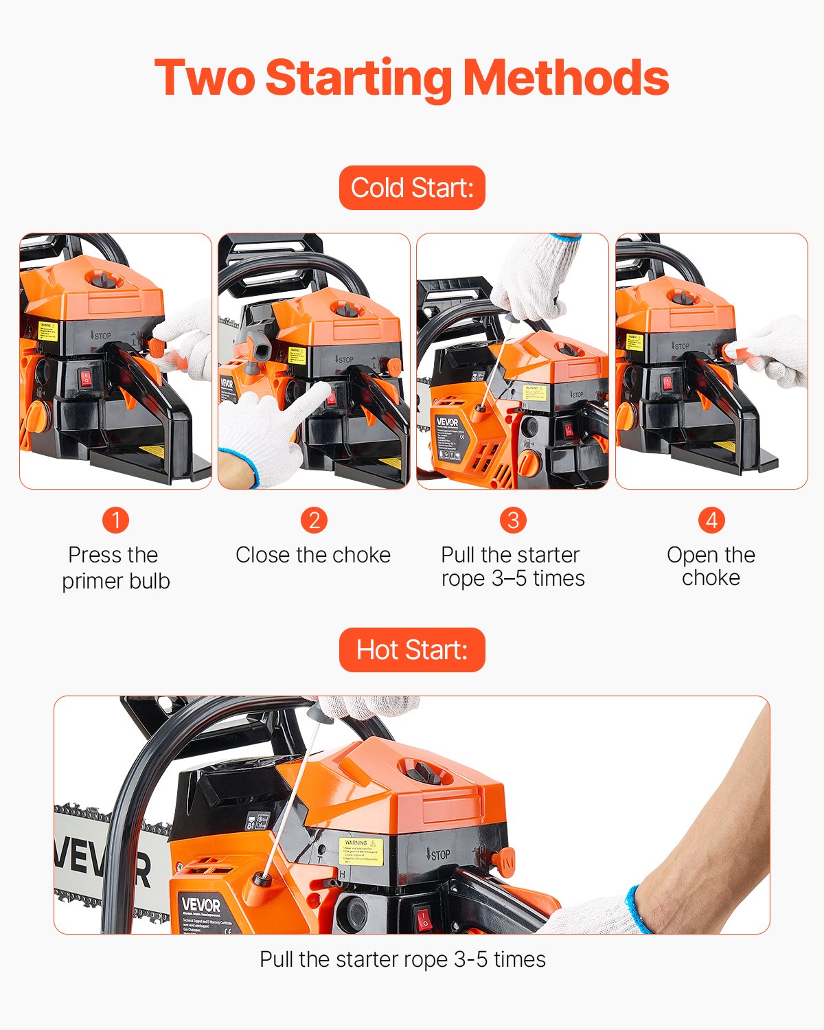52cc Gas Chainsaw 1.8 kW Gas Powered 455 mm Chainsaw For Wood Cutting V952-RQLJ18INCHEC6XJG9001V0