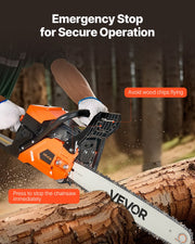 52cc Gas Chainsaw 1.8 kW Gas Powered 455 mm Chainsaw For Wood Cutting V952-RQLJ18INCHEC6XJG9001V0
