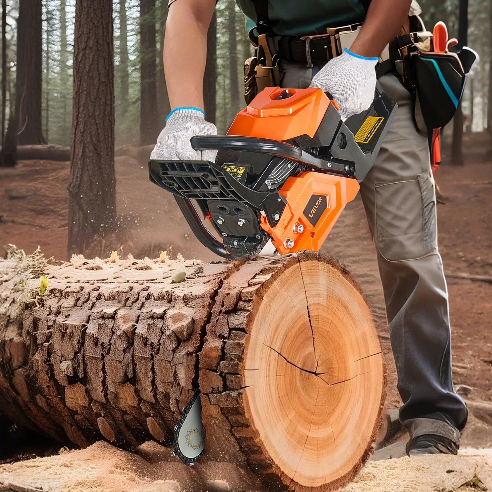 52cc Gas Chainsaw 1.8 kW Gas Powered 455 mm Chainsaw For Wood Cutting V952-RQLJ18INCHEC6XJG9001V0