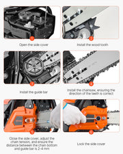 58 cc Gas Chainsaw, 508 mm Gas Powered Chainsaw, 2.0 kW Power Chain Saw with Non-Slip Handle, Gas-Powered V952-RQLJ20INCHECJ8F83001V0