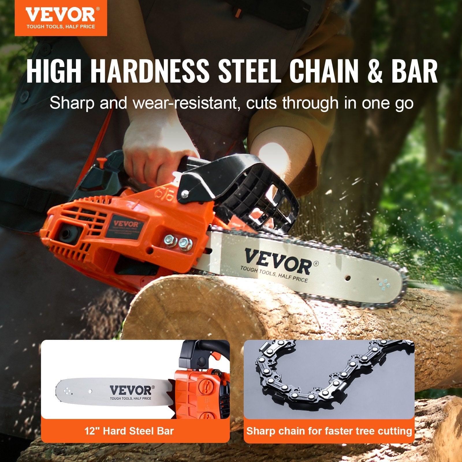 25.4CC 304.8mm Gasoline Chainsaw Powered Wood Cutting Engine Gas Chain Saw V952-RQLJOZKECC25O22OQV0