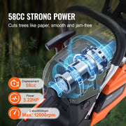 58CC 508mm Gasoline Chainsaw Gas Powered Wood Cutting Engine Gas Chain Saw V952-RQLJOZKECC58UT4FDV0