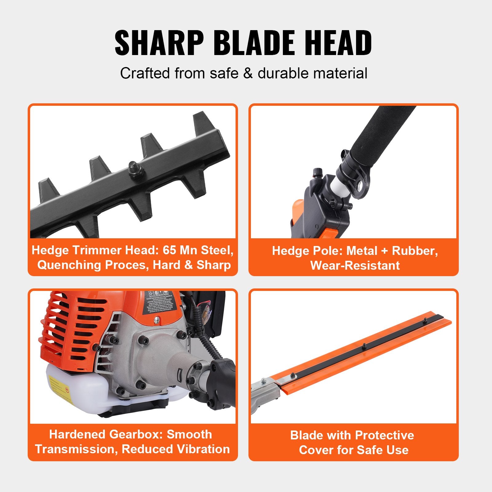 15.7-inch 26CC 2 Cycle Gas Hedge Trimmer, Gas Powered Pole Hedge Trimmer with Dual Sided Dual Action Blade, V952-RQLLJGZJDLLJRN337V0