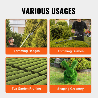 15.7-inch 26CC 2 Cycle Gas Hedge Trimmer, Gas Powered Pole Hedge Trimmer with Dual Sided Dual Action Blade, V952-RQLLJGZJDLLJRN337V0
