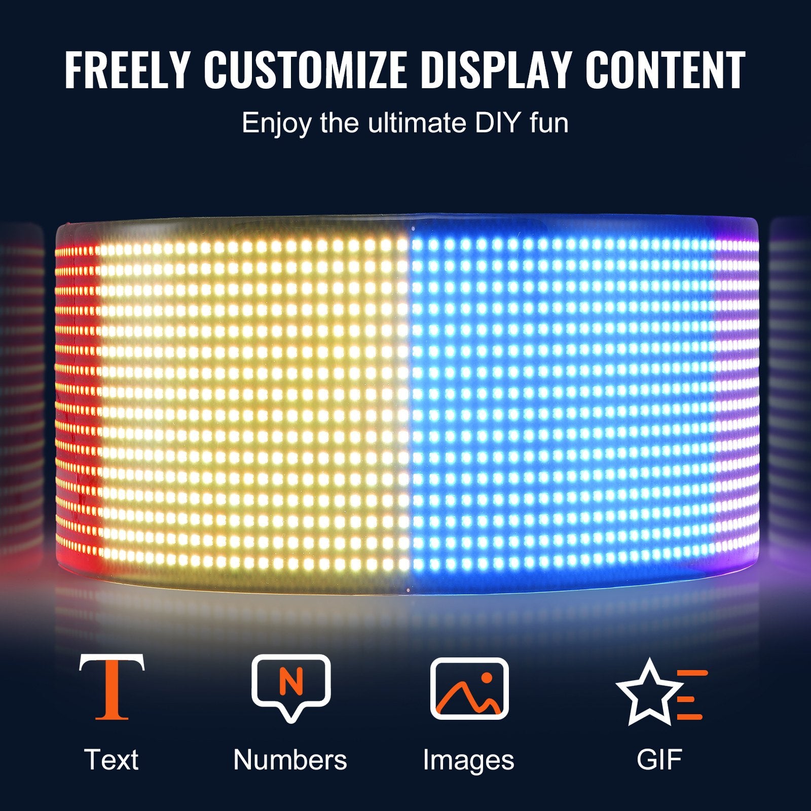 Programmable LED Sign, P6 Full Color LED Scrolling Panel, DIY Custom Text Animation Pattern Display Board, V952-RXGDBZP27X5IHAZHIV9