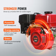 Gasoline Engine Water Pump, 80 mm, 7HP 265 GPM, 43 m Lift, 7 m Suction, 4-Stroke Gas Powered Trash Water V952-RYFDJSBYCYC377WQQV0