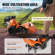 Tiller Cultivator Gas Powered, 212CC 4-Stroke Garden Cultivator, Tiller with 4 Steel Adjustable Rear Tines V952-RYGYJ212CCSCGHWDEV0