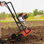 Tiller Cultivator Gas Powered, 38CC 4-Stroke Garden Cultivator, Tiller with 4 Steel Adjustable Front Tines V952-RYGYJ31CCSCCAW43MV0