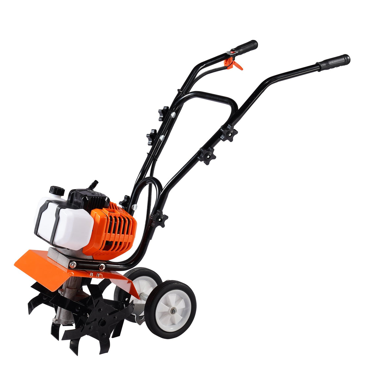 Tiller Cultivator Gas Powered, 43CC 2-Stroke Garden Cultivator, Tiller with 4 Steel Adjustable Front Tines V952-RYGYJ43CCECC62UOPV0