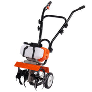 Tiller Cultivator Gas Powered, 43CC 2-Stroke Garden Cultivator, Tiller with 4 Steel Adjustable Front Tines V952-RYGYJ43CCECC62UOPV0