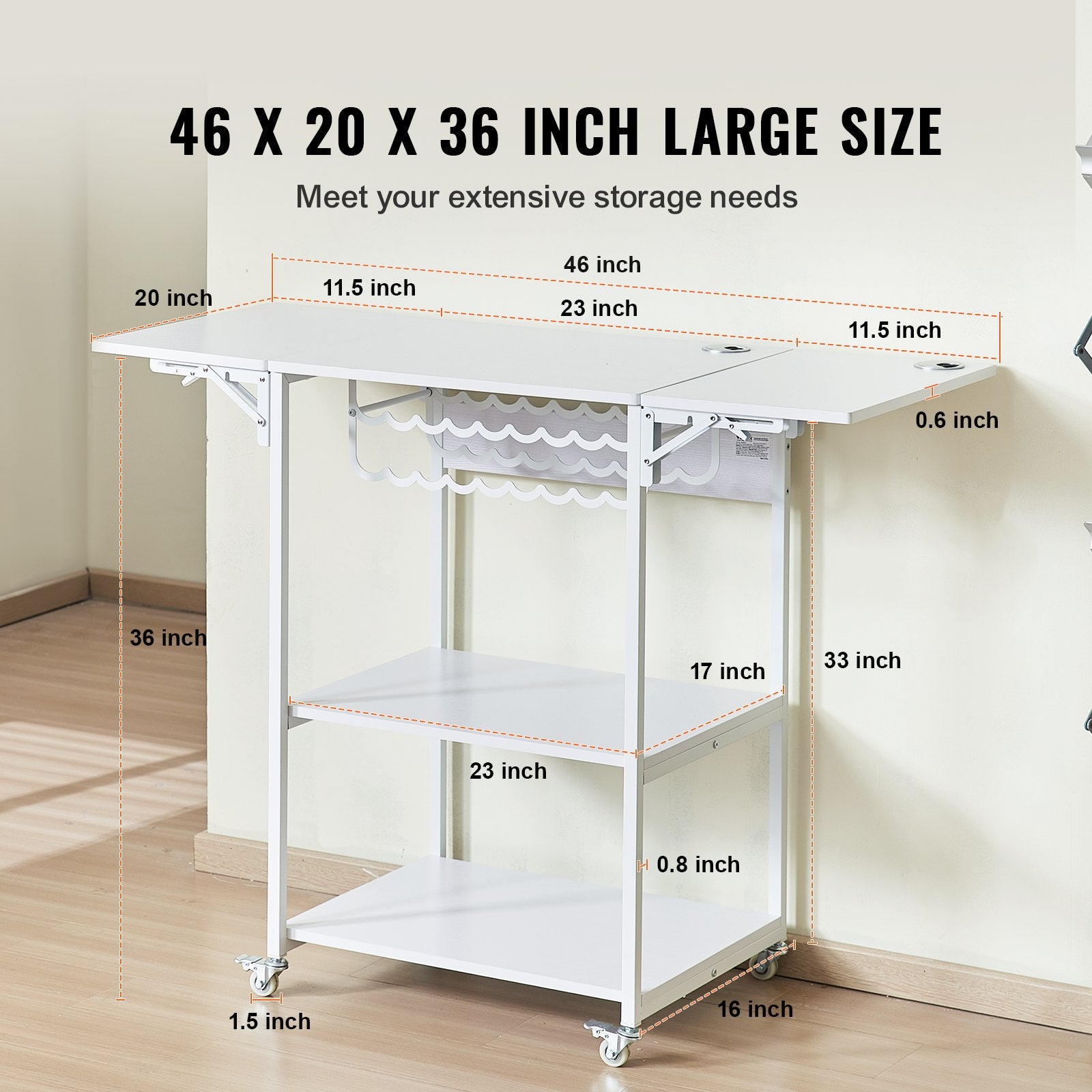 Heat Press Table 3Tier Movable Heat Press Stand Foldable with Wheels White V952-RYJGZTBS3CDGDNP3UV0