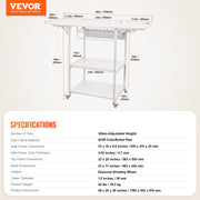 Heat Press Table 3Tier Movable Heat Press Stand Foldable with Wheels White V952-RYJGZTBS3CDGDNP3UV0