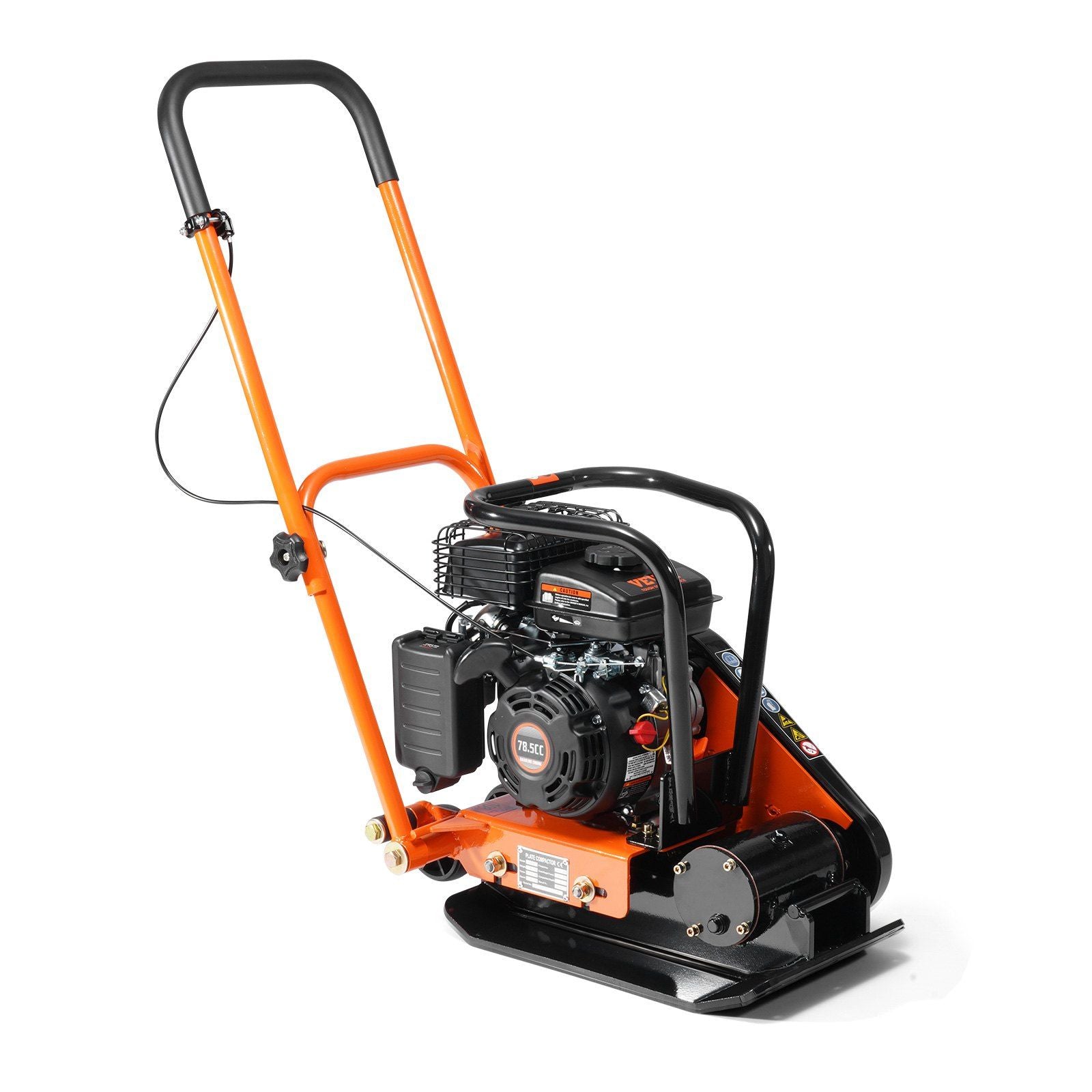 Plate Compactor, 2.8 HP 78.5CC Gas Engine 5,250 VPM, 870 kg Force Vibratory Compaction Tamper with 18.7 x V952-RYPBYS22128HP0NROV0