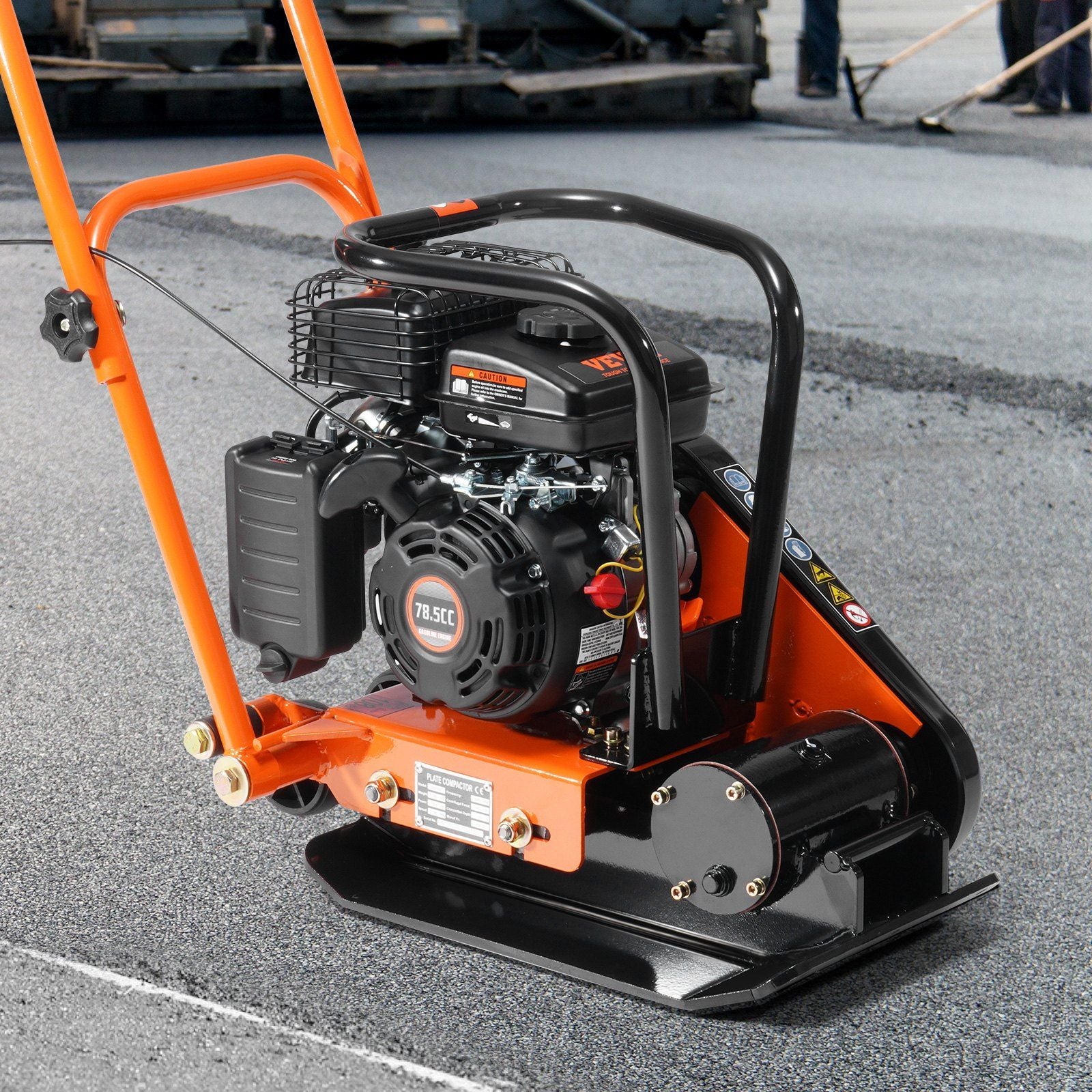Plate Compactor, 2.8 HP 78.5CC Gas Engine 5,250 VPM, 870 kg Force Vibratory Compaction Tamper with 18.7 x V952-RYPBYS22128HP0NROV0