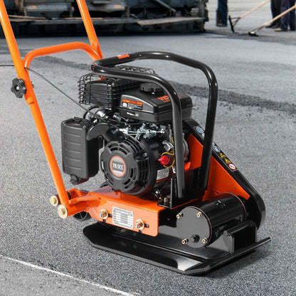 Plate Compactor, 2.8 HP 78.5CC Gas Engine 5,250 VPM, 870 kg Force Vibratory Compaction Tamper with 18.7 x V952-RYPBYS22128HP0NROV0