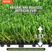 Artifical Grass Tiles Interlocking Turf Deck Set, 18 Pack - 12"x12", Synthetic Fake Grass Self-draining Mat V952-RZCP18PCS12X56GUQV0