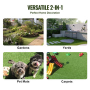 Artifical Grass Tiles Interlocking Turf Deck Set, 18 Pack - 12"x12", Synthetic Fake Grass Self-draining Mat V952-RZCP18PCS12X56GUQV0