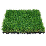 Artifical Grass Tiles Interlocking Turf Deck Set, 18 Pack - 12"x12", Synthetic Fake Grass Self-draining Mat V952-RZCP18PCS12X56GUQV0
