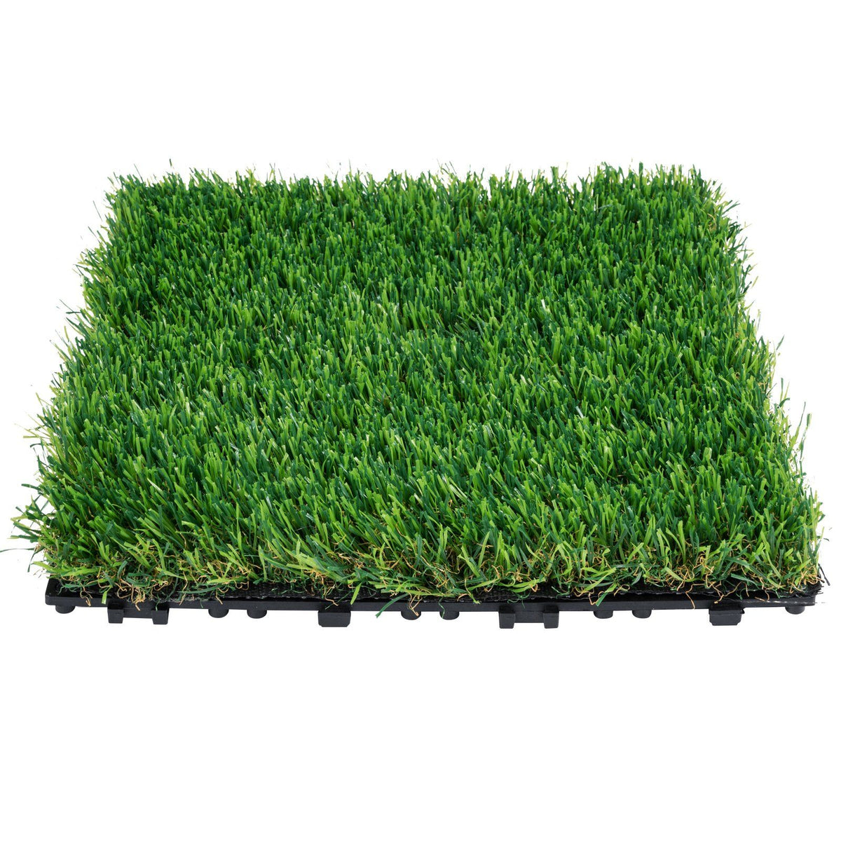 Artifical Grass Tiles Interlocking Turf Deck Set, 18 Pack - 12"x12", Synthetic Fake Grass Self-draining Mat V952-RZCP18PCS12X56GUQV0