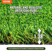 Artifical Grass, 3 x 5 ft Rug Green Turf, 1.38" Fake Door Mat Outdoor Patio Lawn Decoration, Easy to Clean V952-RZCP1J3X5FT1TWKGWV0