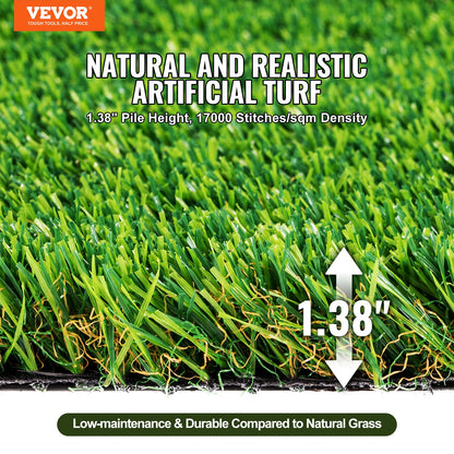Artifical Grass, 3 x 5 ft Rug Green Turf, 1.38" Fake Door Mat Outdoor Patio Lawn Decoration, Easy to Clean V952-RZCP1J3X5FT1TWKGWV0