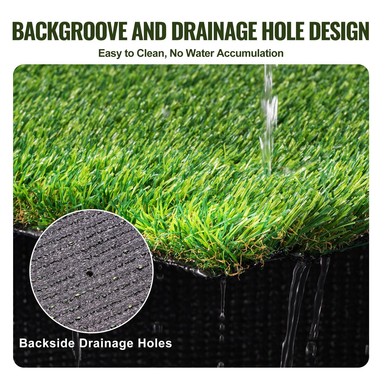 Artifical Grass, 3 x 5 ft Rug Green Turf, 1.38" Fake Door Mat Outdoor Patio Lawn Decoration, Easy to Clean V952-RZCP1J3X5FT1TWKGWV0