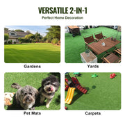 Artifical Grass, 3 x 5 ft Rug Green Turf, 1.38" Fake Door Mat Outdoor Patio Lawn Decoration, Easy to Clean V952-RZCP1J3X5FT1TWKGWV0