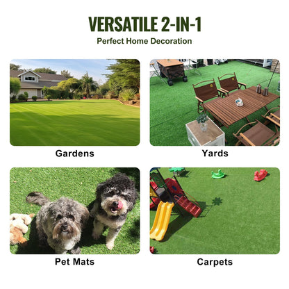 Artifical Grass, 6 x 10 ft Rug Green Turf, 1.38"Fake Door Mat Outdoor Patio Lawn Decoration, Easy to Clean V952-RZCP1J6X10FTJ1STHV0